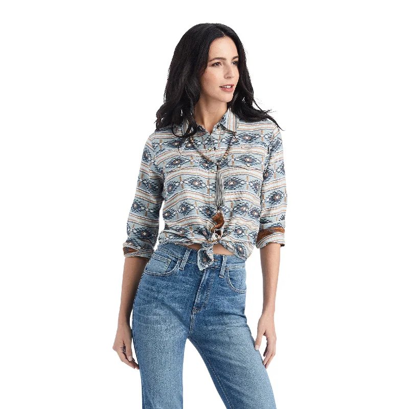 10042293 Ariat Women's Real Creekside snap LS Shirt Creekside Jacquard Relaxed Cotton Short Shirt 10042293 Ariat Women's Real Creekside snap LS Shirt Creekside Jacquard Relaxed Cotton Short Shirt