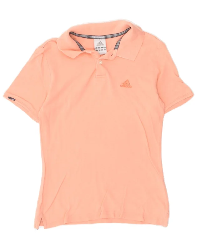 ADIDAS Womens Polo Shirt UK 8 Small Pink Cotton Casual Button-Up Short Tee