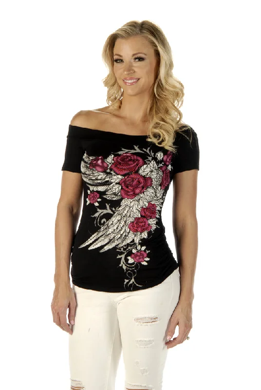 Blossomed Elegance Shirt Trendy Short Sleeve Tunic