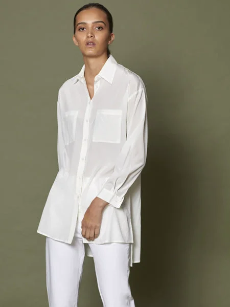 Classic Two Pocket Silk Shirt NEW COLOURWAY Cozy Printed Short Shirt