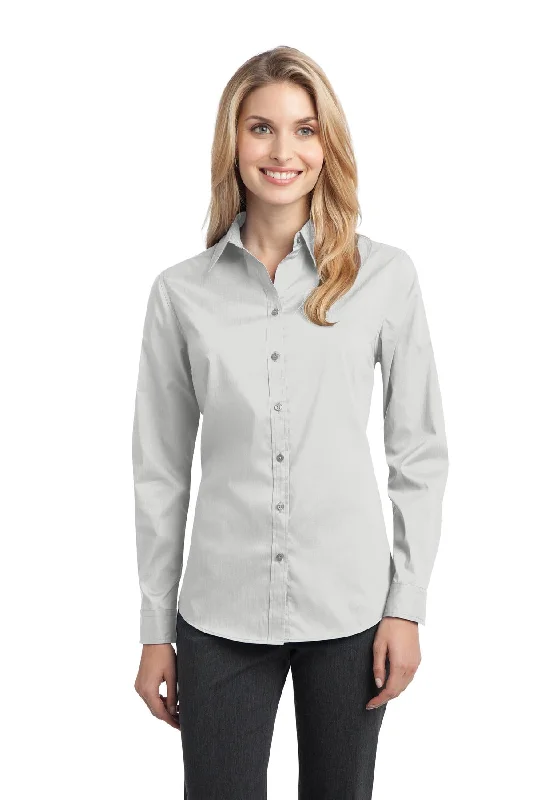 Port Authority Ladies Stretch Poplin Shirt. L646 Stylish Crew Neck Shirt