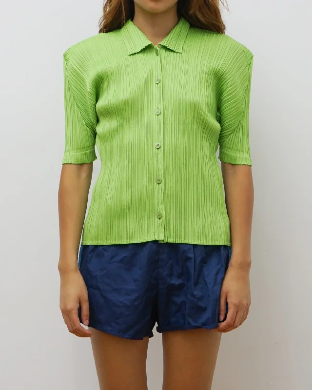 Pleats Please S/S Shirt Fashionable Sheer Short Shirt