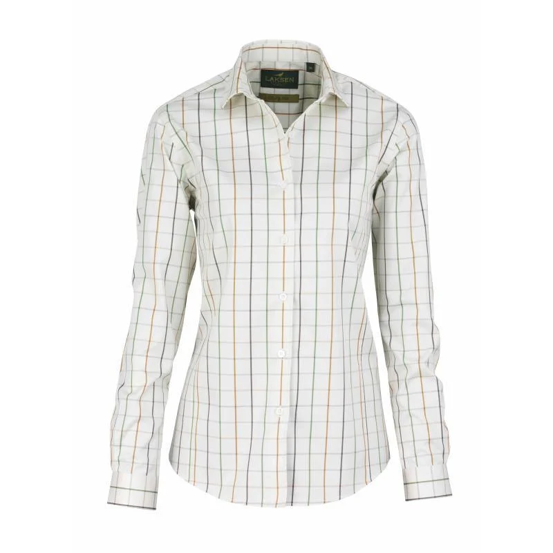 Laksen Christy Ladies Check Shirt - Gold Casual Button-Down Short Shirt