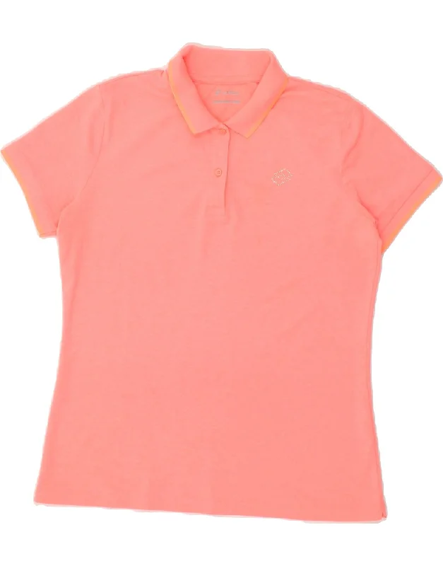 LOTTO Womens Polo Shirt UK 18 XL Pink Casual Button-Down Short Shirt