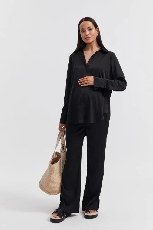 Satin Shirt Comfortable Fitted Short Sleeve