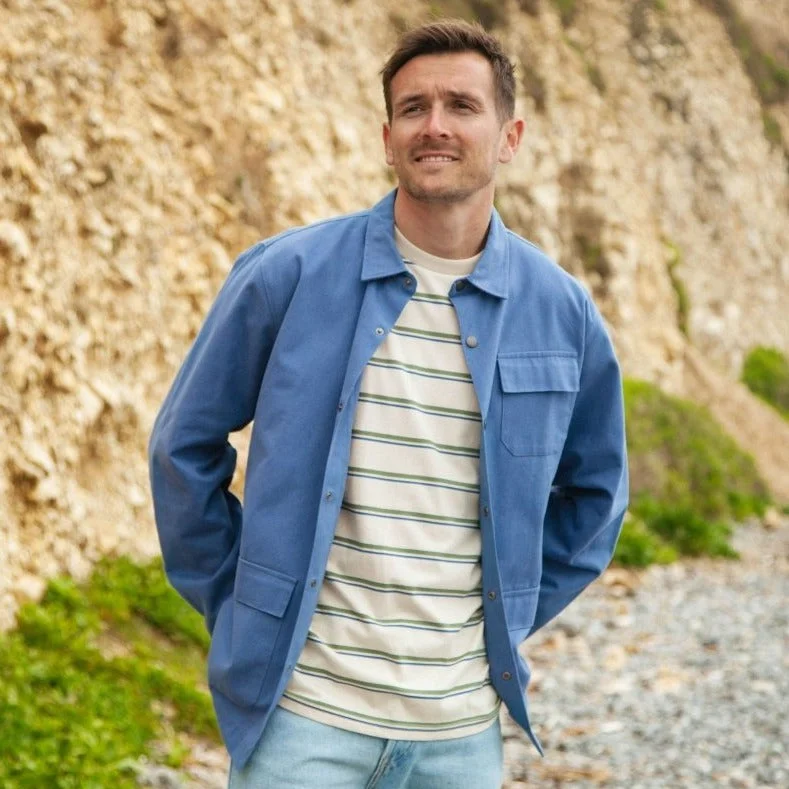 Men's Overshirt Trendy Tie-Front Short Shirt