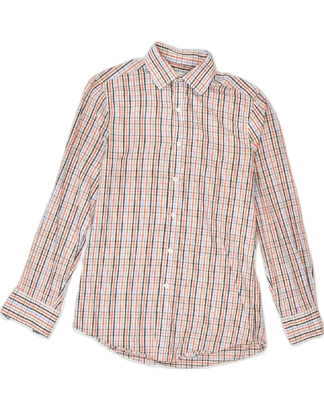 MICHAEL KORS Womens Shirt Size 15 Medium Multicoloured Check Classic Fashionable Tied Short Sleeve