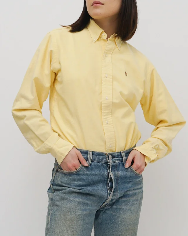 Oxford Shirts / Yellow Trendy Print Short Sleeve