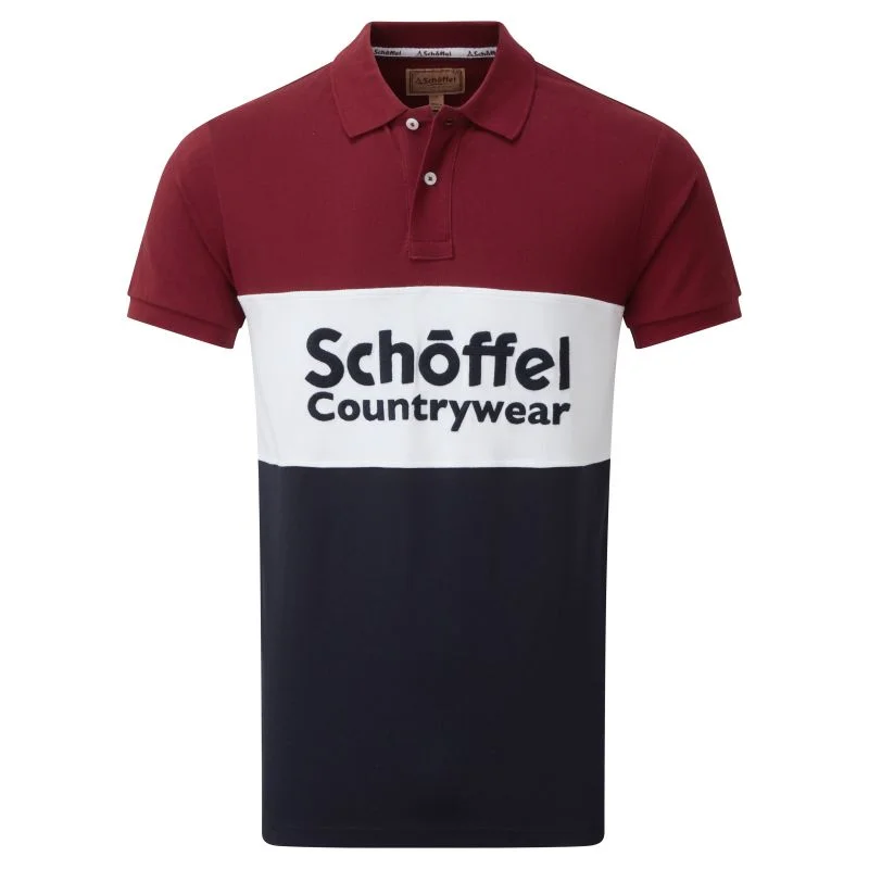 Schoffel Exeter Heritage Polo Shirt - Bordeaux Relaxed Fit Short Blouse