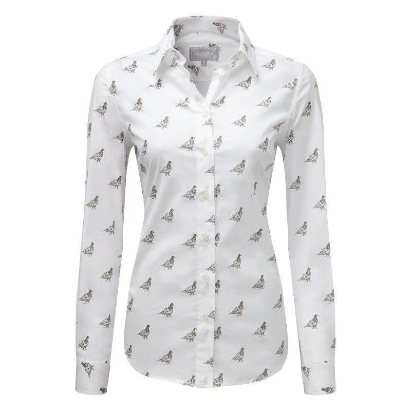 Schoffel Ladies Norfolk Shirt - Grey Ptarmigan Stylish Crew Neck Shirt