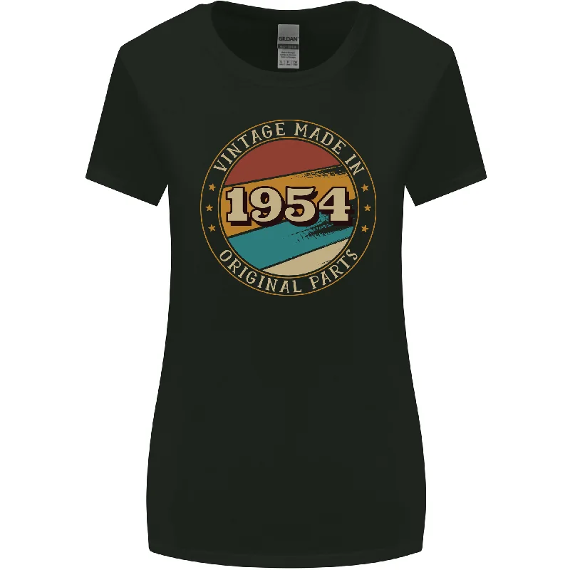 69th Birthday  Vintage Made In 1954 Womens Wider Cut T-Shirt Terry Blend Velvet Blend Canvas Blend