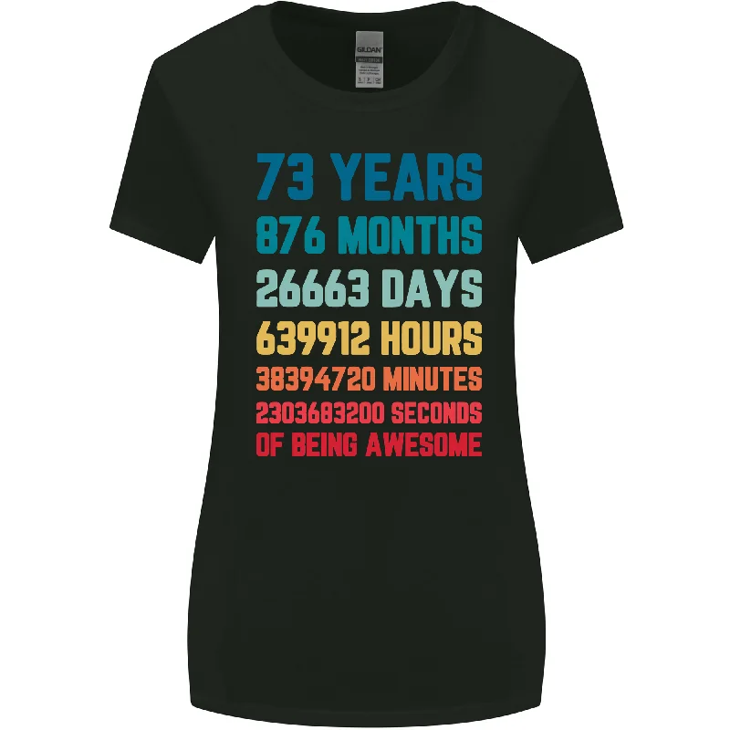 73rd Birthday 73 Year Old Womens Wider Cut T-Shirt Graphic T-Shirt Round Neck Polyester