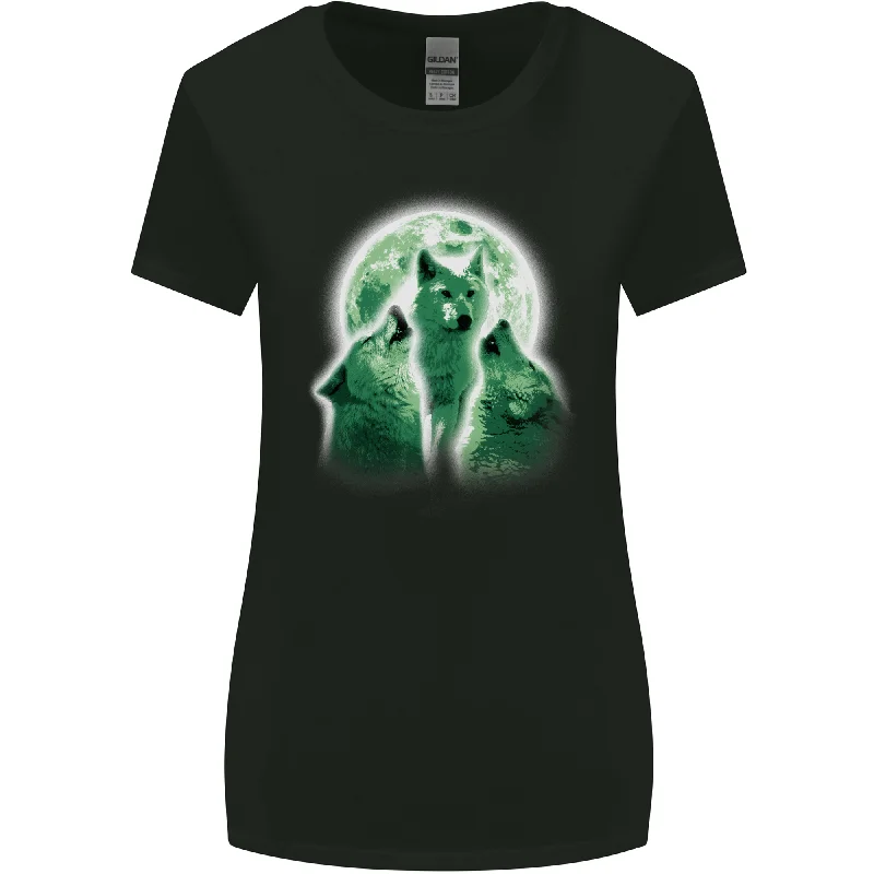 A Howling Wolf Pack Womens Wider Cut T-Shirt Iron Safe Non-Iron Wrinkle Free