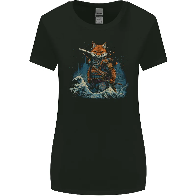 A Japanese Samurai Kitsune Bushido Ronin Womens Wider Cut T-Shirt Rayon Fabric Velvet Fabric Corduroy Fabric A Japanese Samurai Kitsune Bushido Ronin Womens Wider Cut T-Shirt Rayon Fabric Velvet Fabric Corduroy Fabric