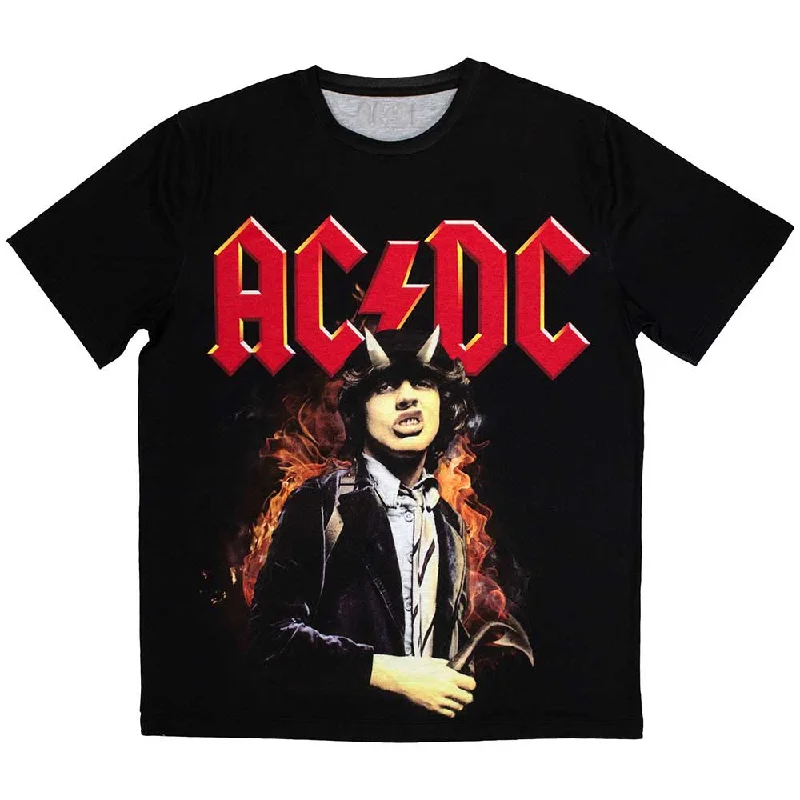 AC/DC | Official Band Sublimation T-Shirt | Angus Highway To Hell Thin T-Shirt Open Front Quick Dry AC/DC | Official Band Sublimation T-Shirt | Angus Highway To Hell Thin T-Shirt Open Front Quick Dry