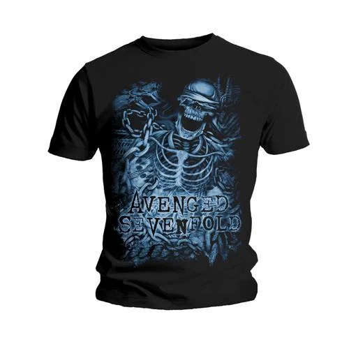 Avenged Sevenfold | Official Band T-Shirt | Chained Skeleton Chenille Fabric Brocade Fabric Lace Fabric