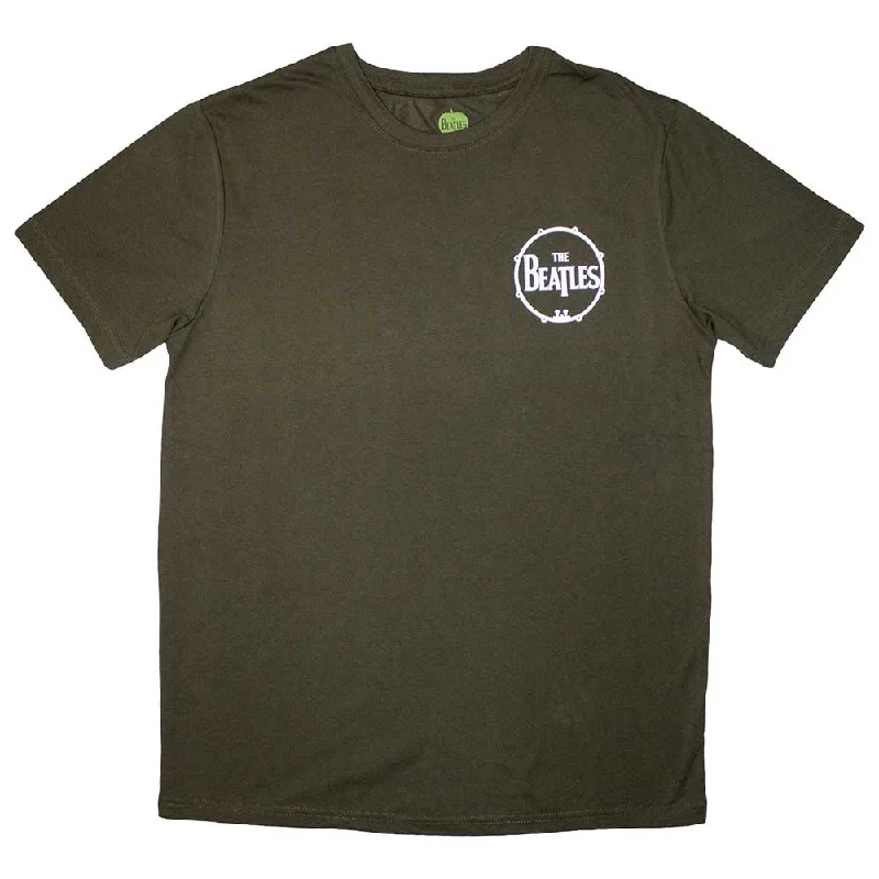 The Beatles | Official Band T-Shirt | Mini Drum Logo Chenille Blend Fleece Blend Nylon Blend The Beatles | Official Band T-Shirt | Mini Drum Logo Chenille Blend Fleece Blend Nylon Blend
