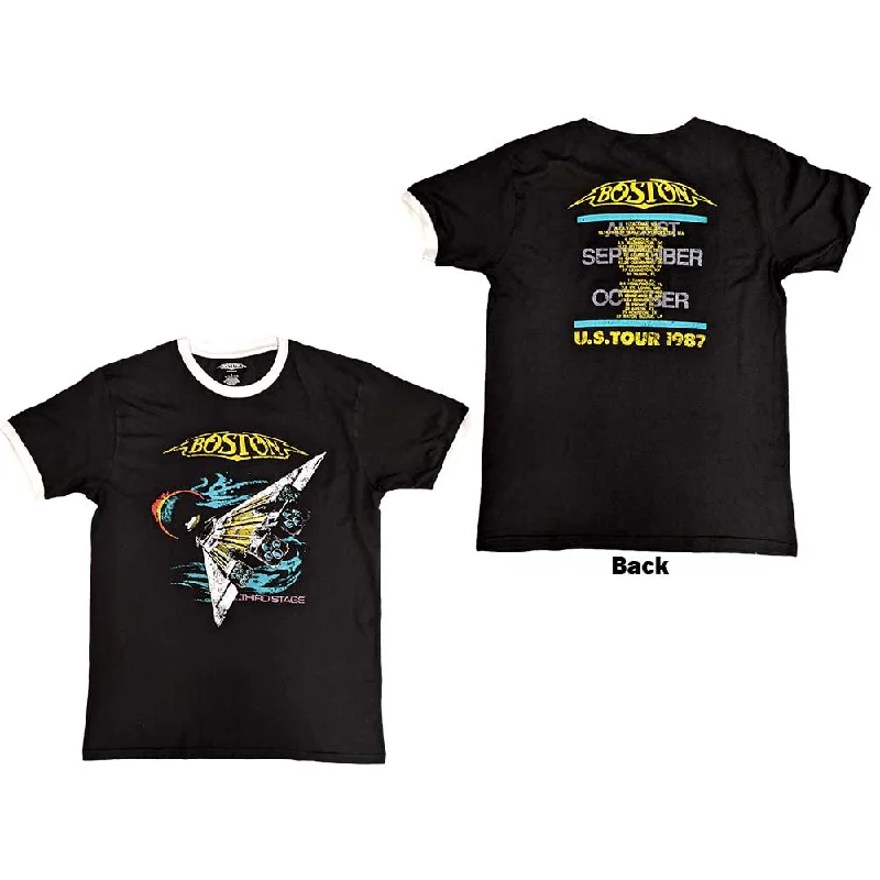 Boston | Official Band Ringer T-shirt | US Tour '87 (Back Print) Machine Wash Dry Clean Hand Wash Boston | Official Band Ringer T-shirt | US Tour '87 (Back Print) Machine Wash Dry Clean Hand Wash