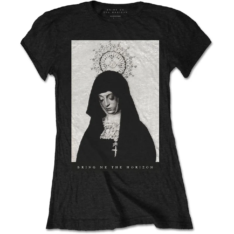 Bring Me The Horizon Ladies T-Shirt: Nun Chenille Fabric Brocade Fabric Lace Fabric