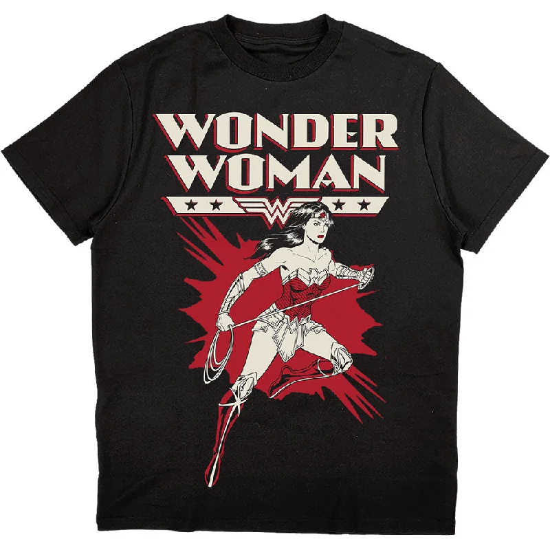 DC Comics | Official Band T-Shirt | Wonder Woman Explosion Hooded Caped Shawl Collar