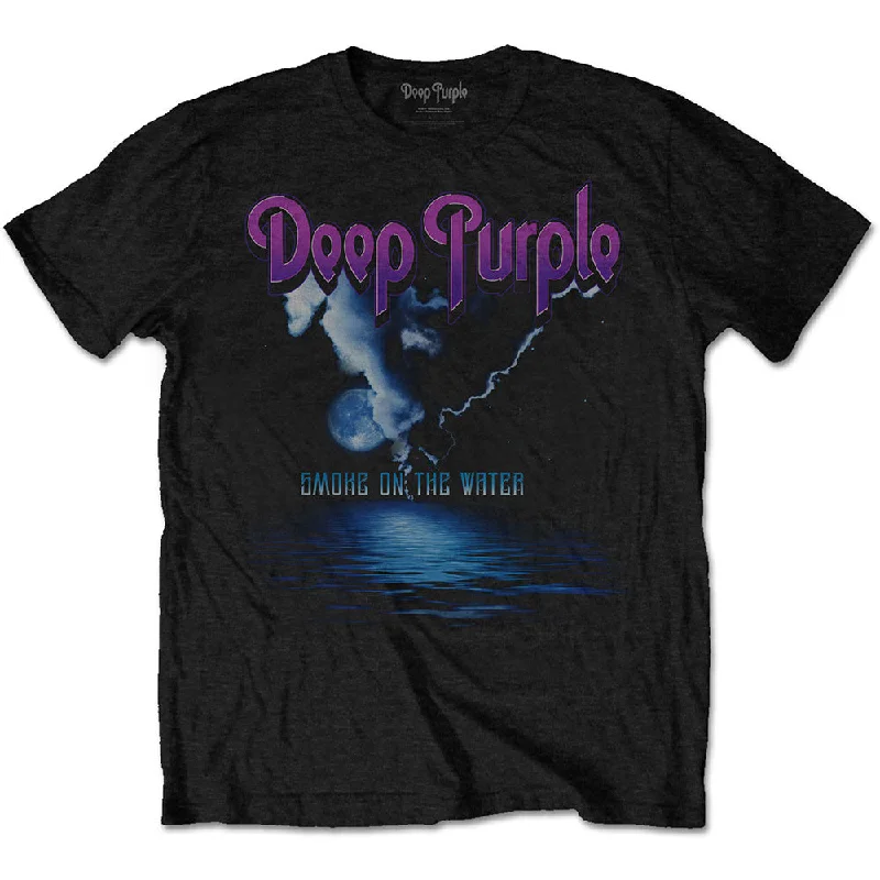 Deep Purple | Official Band T-Shirt | Smoke On The Water Solid Print Embellished