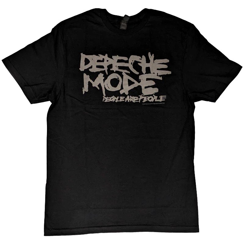 Depeche Mode | Official Band T-Shirt | People Are People Ribbed Striped Patterned