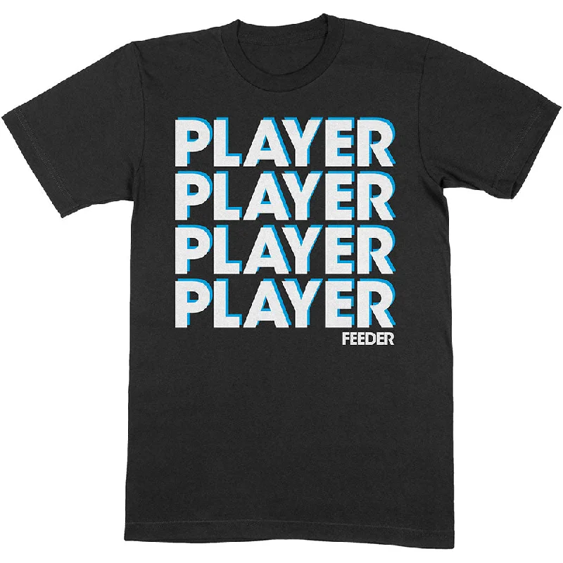 Feeder | Official Band T-Shirt | Player Notch Collar Peter Pan Collar Cowl Neck