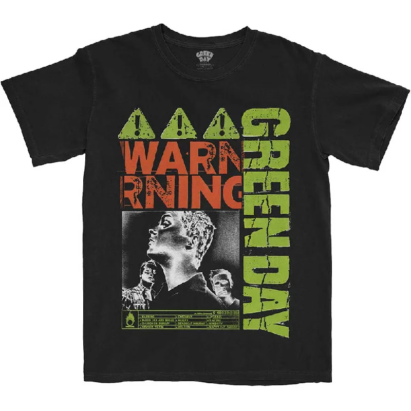 Green Day | Official Band T-Shirt | Warning Basic T-Shirt Crew Neck Short Sleeve