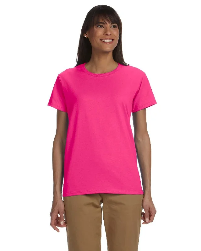 Gildan Ladies Ultra Cotton Heavyweight T-Shirt | Heliconia Graphic Embroidered Appliqued Gildan Ladies Ultra Cotton Heavyweight T-Shirt | Heliconia Graphic Embroidered Appliqued