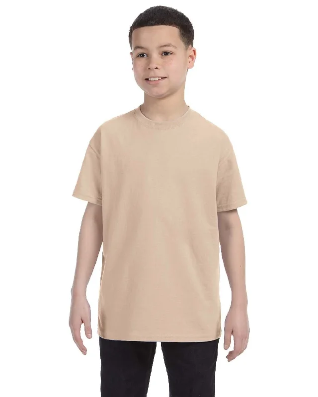 Gildan Youth Lightweight 100% Cotton T-Shirt | Sand Collared T-Shirt Boat Neck A-Line Gildan Youth Lightweight 100% Cotton T-Shirt | Sand Collared T-Shirt Boat Neck A-Line