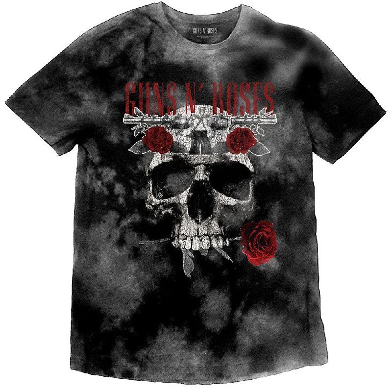 Guns N' Roses | Official Band T-Shirt | Flower Skull (Dip-Dye) Terry Blend Velvet Blend Canvas Blend