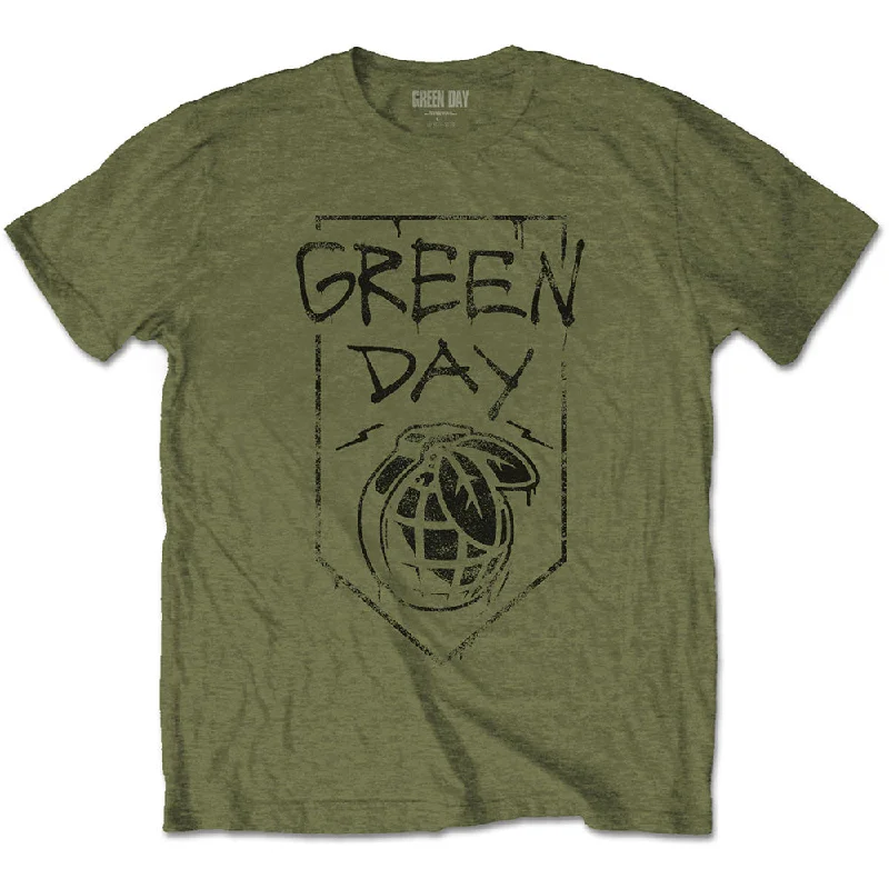 Green Day | Official Band T-Shirt | Organic Grenade Zippered Front Buttoned Front Snap Front