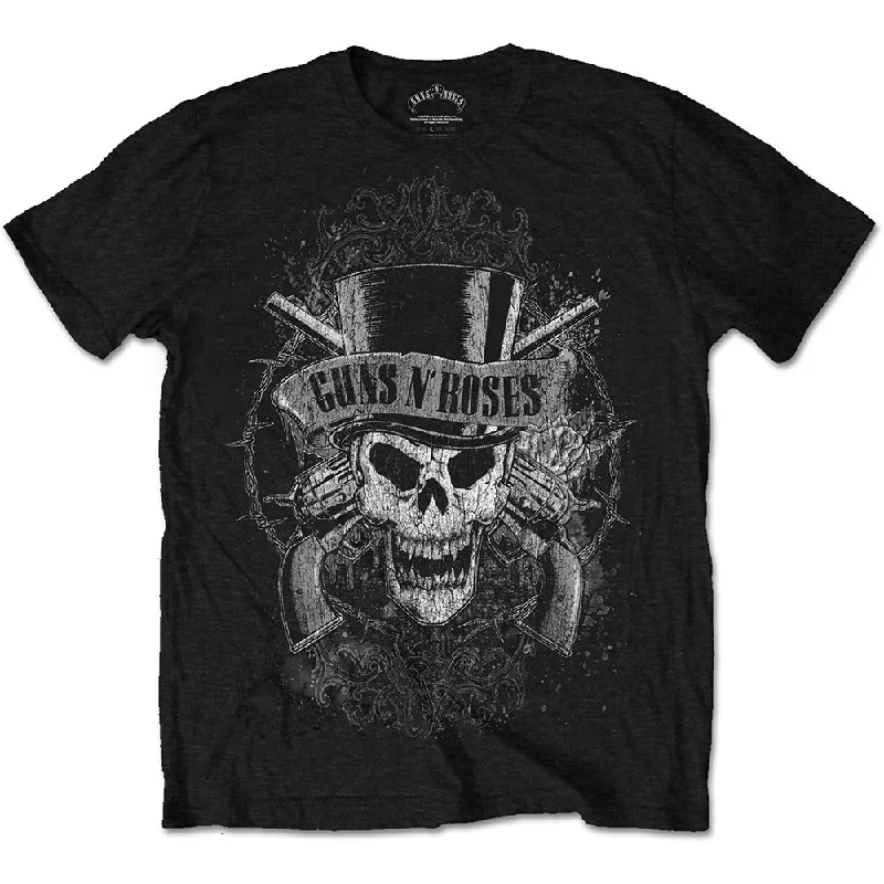 Guns N' Roses | Official Band T-Shirt | Faded Skull Oversized T-Shirt Spandex breathable