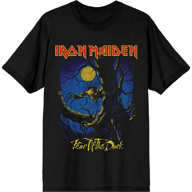 Iron Maiden | Official Band T-Shirt | Fear of the Dark Moonlight Graphic Embroidered Appliqued