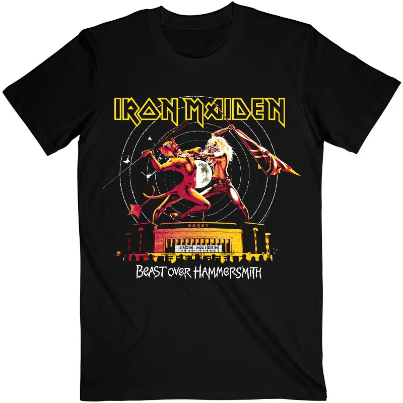 Iron Maiden | Official Band T-Shirt | Beast Over Hammersmith Eddie & Devil Tonal Anti-Pilling Machine Wash Handmade