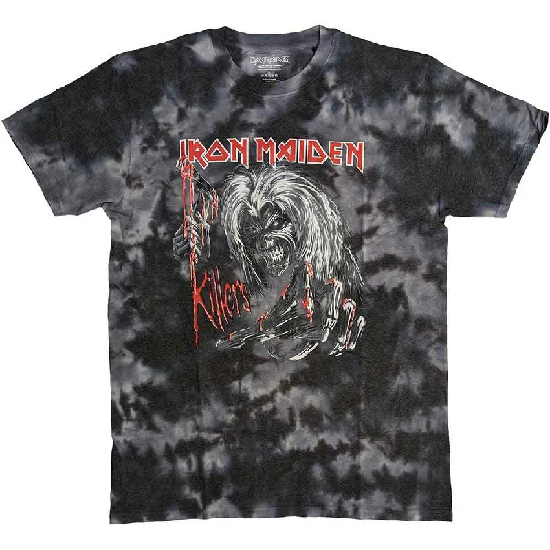 Iron Maiden | Official Band T-Shirt | Ed Kills Again Ribbed Striped Patterned