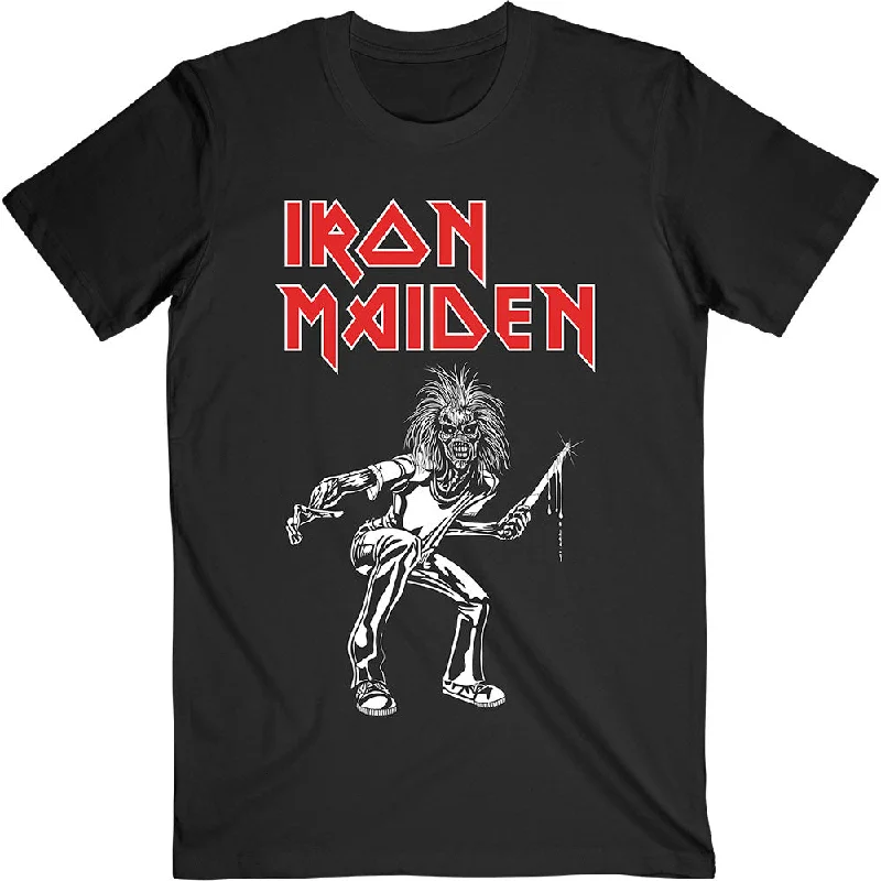 Iron Maiden | Official Band T-Shirt | Autumn Tour 1980 (Back Print) Welt Pockets Slit Pockets Flap Pockets