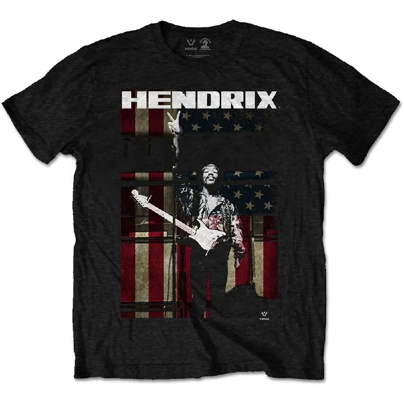 Jimi Hendrix Kids T-Shirt: Peace Flag Striped Floral Plaid