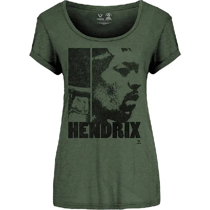 Jimi Hendrix Ladies T-Shirt: Let Me Live Chenille Blend Fleece Blend Nylon Blend