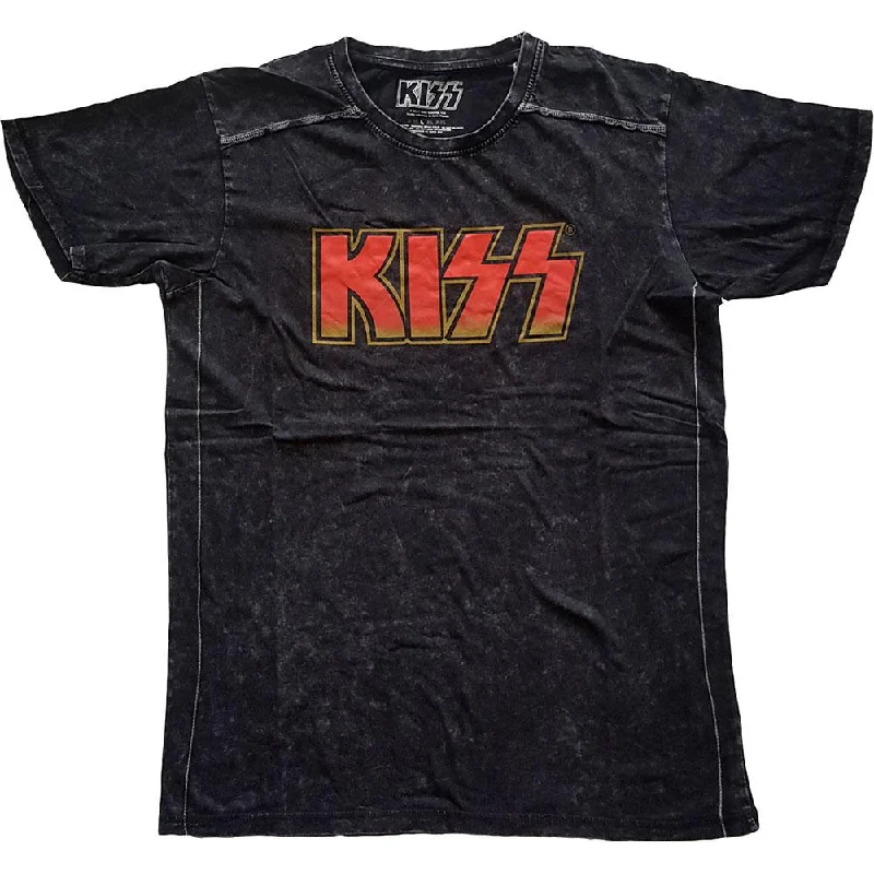 KISS Snow Wash T-Shirt: Classic Logo Handmade Hand-knitted Hand-woven