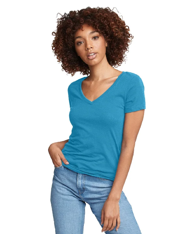 Next Level Ladies Ideal V-Neck Tee | Turquoise Spandex Blend Rayon Blend Denim Blend Next Level Ladies Ideal V-Neck Tee | Turquoise Spandex Blend Rayon Blend Denim Blend