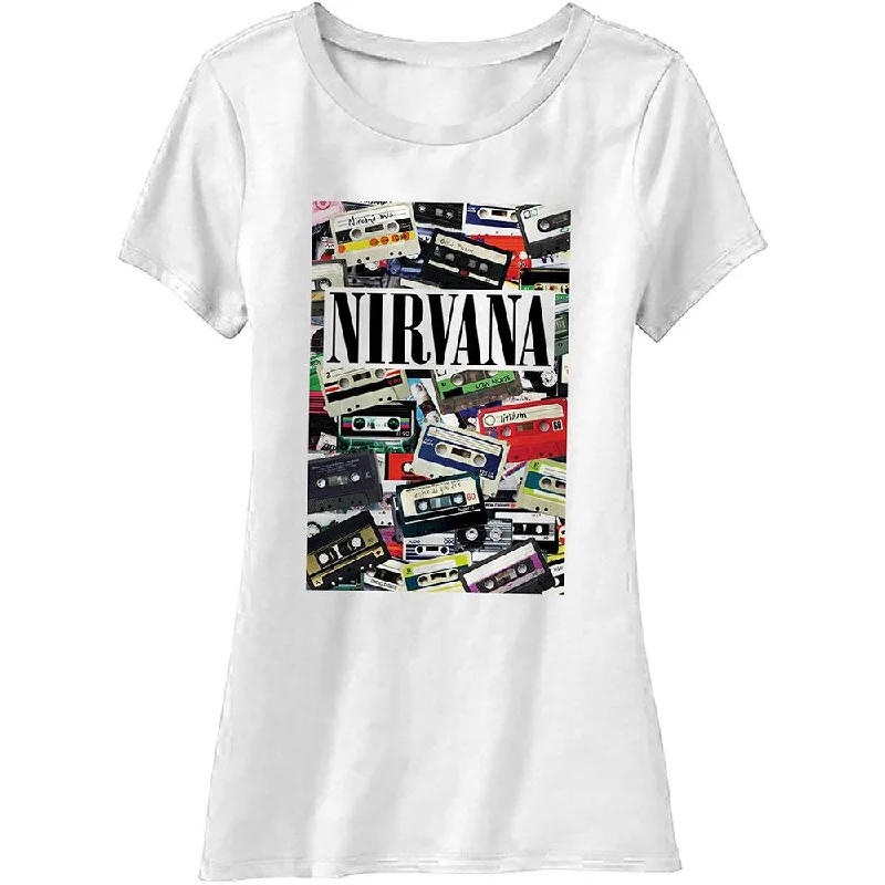 Nirvana T-Shirt: Cassettes Denim Fabric Leather Fabric Suede Fabric