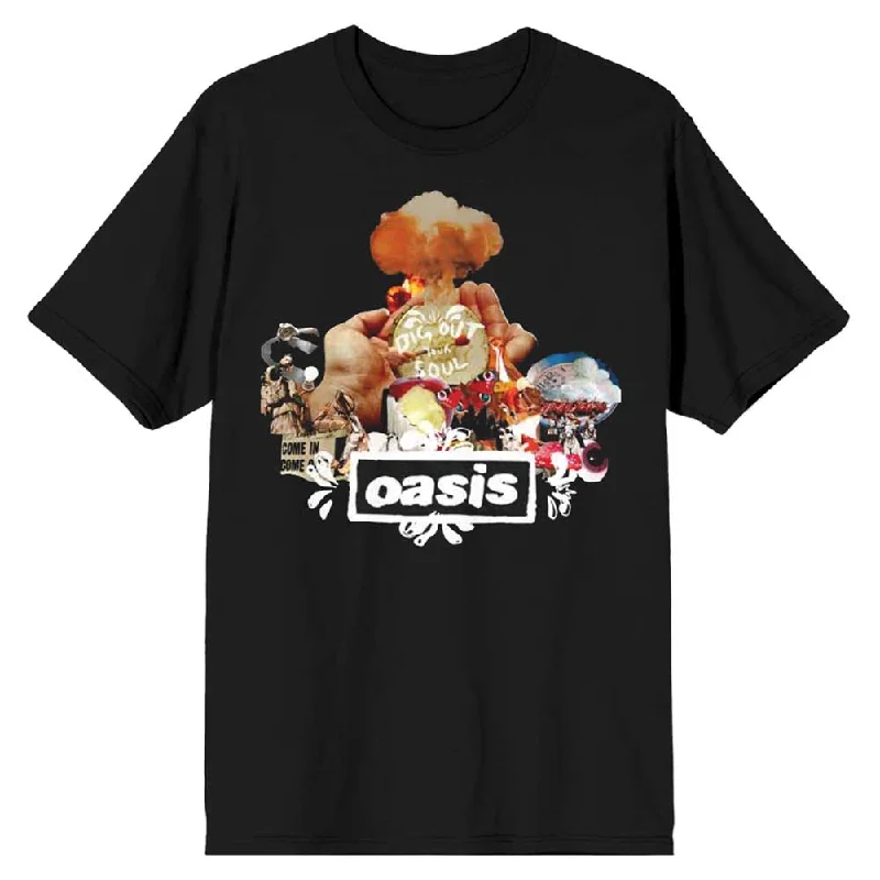 Oasis | Official Band T-Shirt | Atomic Collage Anti-Shrink Durable Soft