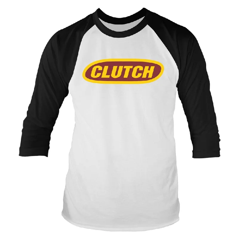 Clutch Unisex Raglan T-shirt: Classic Logo (Whte/Black) Modern Contemporary Chic