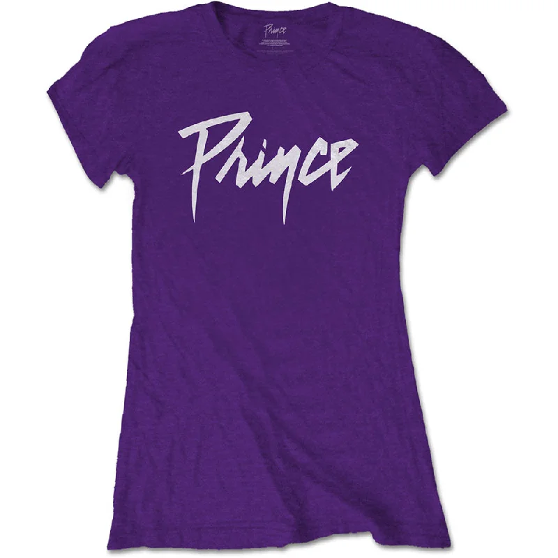 Prince Ladies T-Shirt: Logo Terry Blend Velvet Blend Canvas Blend