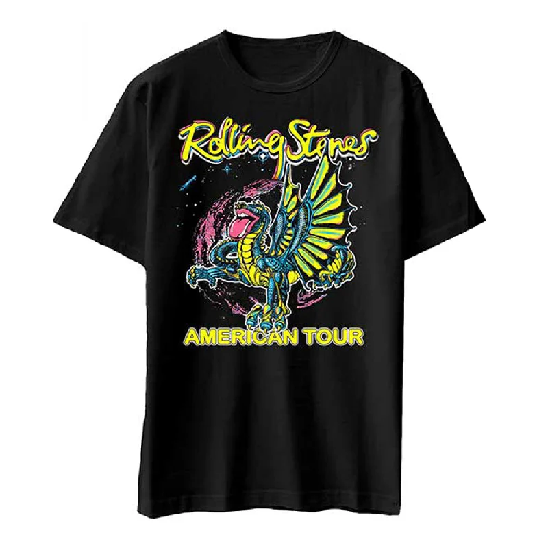 The Rolling Stones | Official Band T-Shirt | American Tour Dragon Spandex Blend Rayon Blend Denim Blend