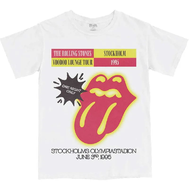 The Rolling Stones | Official Band T-Shirt | Stockholm '95 Striped Floral Plaid