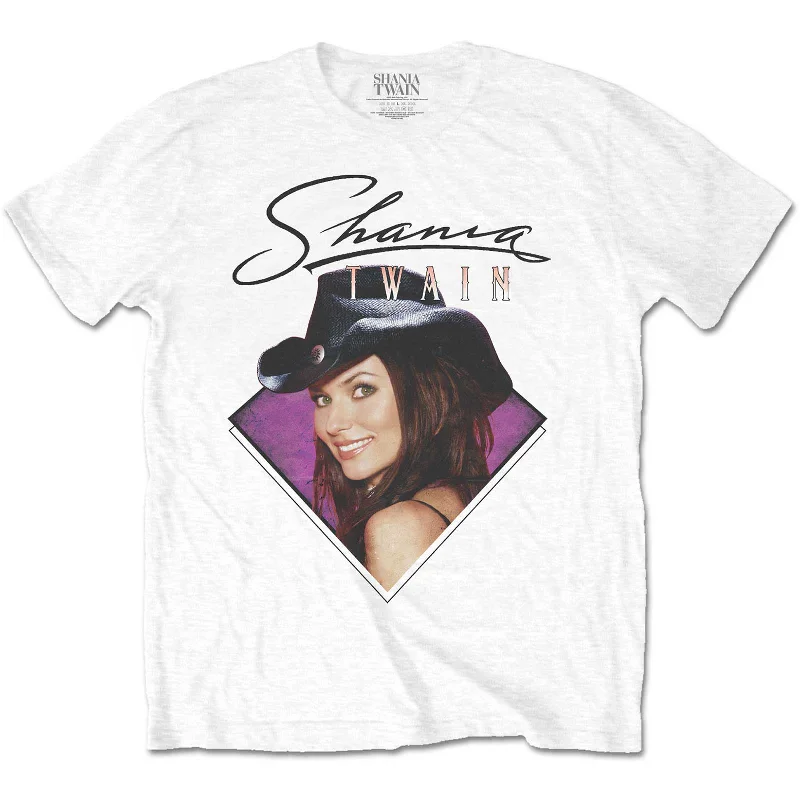 Shania Twain | Official Band T-Shirt | Purple Photo Collared Crew Neck Turtle Neck