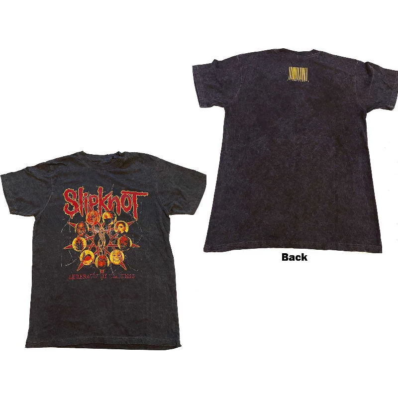 Slipknot Kids T-Shirt: Liberate (Wash Collection & Back Print) Striped Floral Plaid