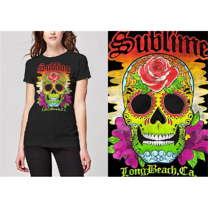 Sublime T-Shirt: Colour Skull Rayon Fabric Velvet Fabric Corduroy Fabric